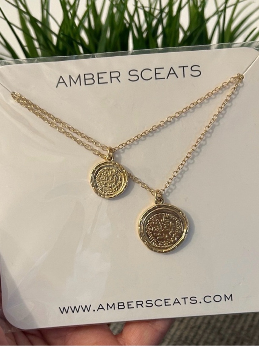 10/$30 Amber Sceats double chain pendant necklace NEW medallions, coins